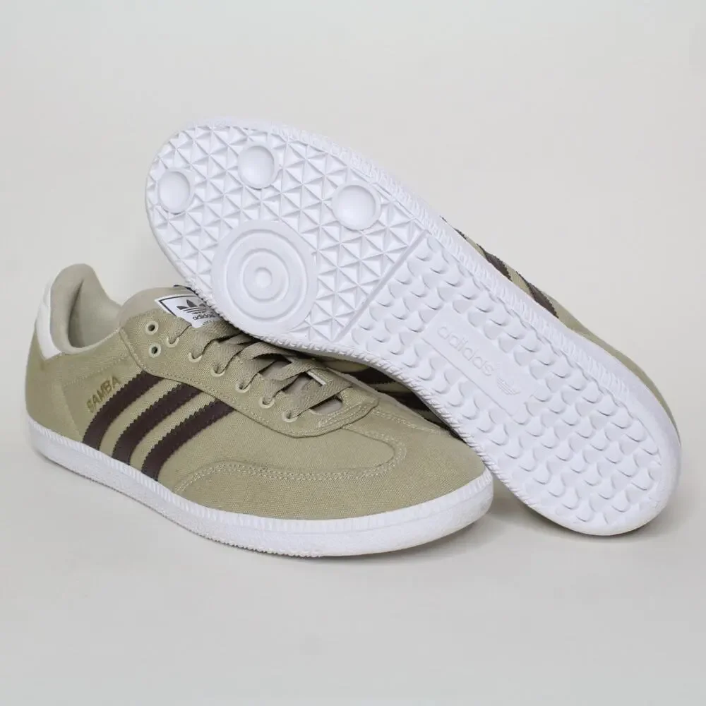 adidas Samba Beige with Dark Brown Stripes Athletic Shoes